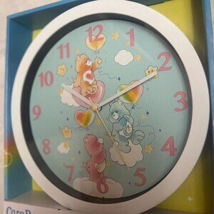 Care Bears Wall Clock Analog White & Blue New in Box 90s Style Y2k
